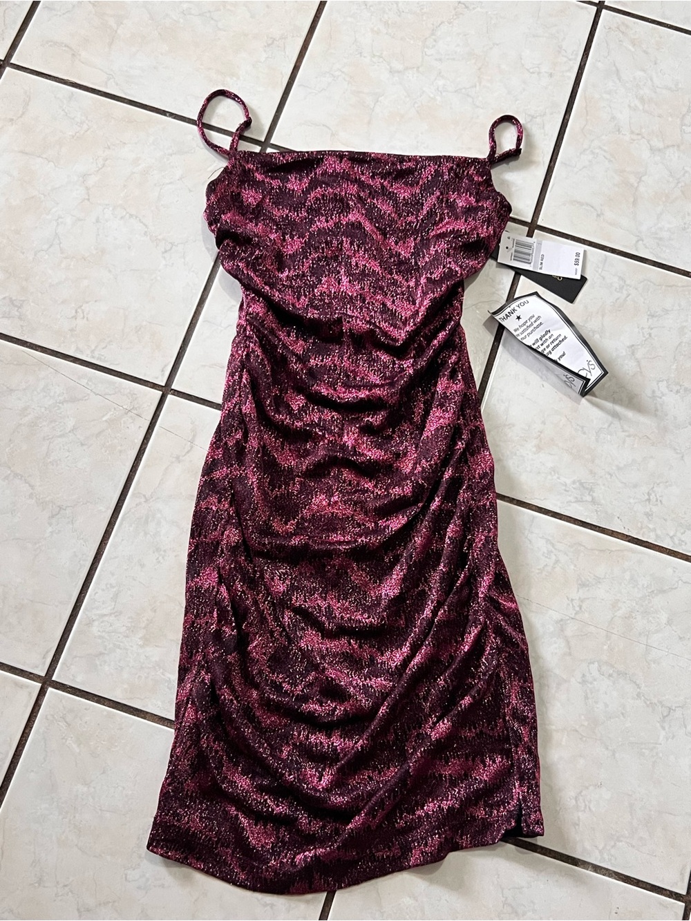 City Studio Slim Red Ruched Dress size 1 NWT
